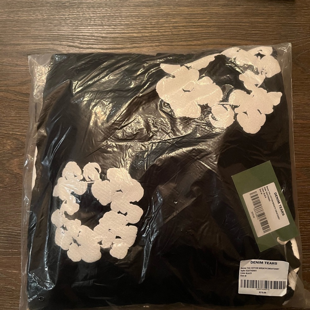 Denim Tears Cotton Wreath Hoodie Black Size M Sealed Bag~Brand New